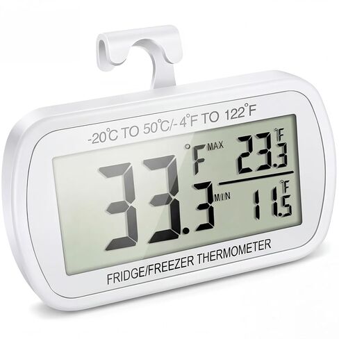 Waterproof Refrigerator Fridge Thermometer, Digital Freezer Room Thermometer, Max/Min Record Function Large LCD Screen and Magnetic back for Kitchen, Home, Restaurants (2 pack) in Kuwait