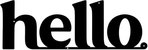 Vineland Metal Wall Art, Large Black Hello Sign Sculpture, 23.6 x 7.6 Inches, Minimalist Design, Indoor&Outdoor Hanging Decor, Matte Finish in Saudi Arabia