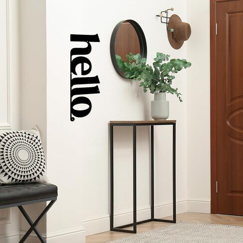 Vineland Metal Wall Art, Large Black Hello Sign Sculpture, 23.6 x 7.6 Inches, Minimalist Design, Indoor&Outdoor Hanging Decor, Matte Finish in Saudi Arabia