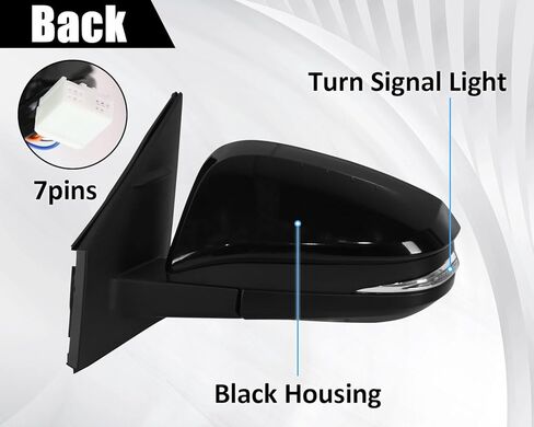 Side Mirror Compatible with Toyota RAV4 2013 2014 2015,Left Driver Side Black Rearview Mirror with Power Glass Heated and Turn Signal Light 7pins Replacement for TO1321310 in Saudi Arabia