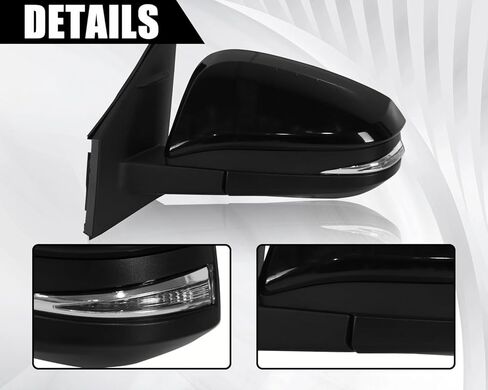 Side Mirror Compatible with Toyota RAV4 2013 2014 2015,Left Driver Side Black Rearview Mirror with Power Glass Heated and Turn Signal Light 7pins Replacement for TO1321310 in Saudi Arabia