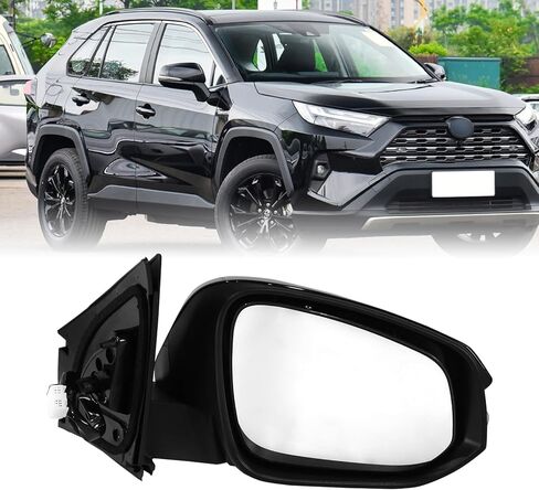 Side Mirror Compatible with Toyota RAV4 2013 2014 2015,Left Driver Side Black Rearview Mirror with Power Glass Heated and Turn Signal Light 7pins Replacement for TO1321310 in Saudi Arabia