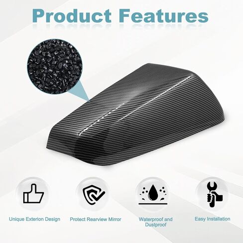 Driver & Passeger Side Rearview Mirror Cover Cap Compatible with Chevy Equinox GMC Terrain 2018-2023 Carbon Fiber Exterior Side Mirror Cover Replacement for 23406416 23406417 84225387 84545949 in Saudi Arabia