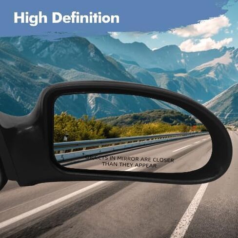 PM Auto Right Passenger Side Power Non-Folding View Mirror Chrome/Convex+Warning Black Textured 5H3P For 2000-2007 Ford Focus in Saudi Arabia