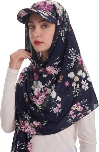 ZLYC Women Muslim Hijab Scarf with Visor Built-in Undercap Sun Protection Headwrap in Saudi Arabia