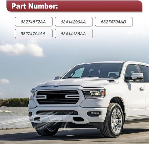 Lower Front Bumper Grille & Tow Hook Covers Compatible with Dodge Ram 1500 2019-2024 Replacement For 68274572AA, 68414296AA in Saudi Arabia
