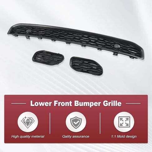 Lower Front Bumper Grille & Tow Hook Covers Compatible with Dodge Ram 1500 2019-2024 Replacement For 68274572AA, 68414296AA in Saudi Arabia
