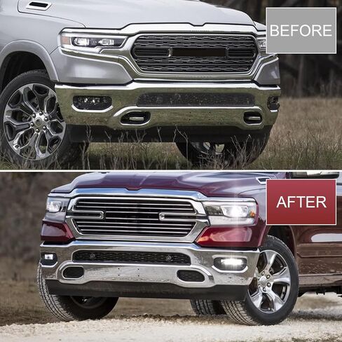 Lower Front Bumper Grille & Tow Hook Covers Compatible with Dodge Ram 1500 2019-2024 Replacement For 68274572AA, 68414296AA in Saudi Arabia