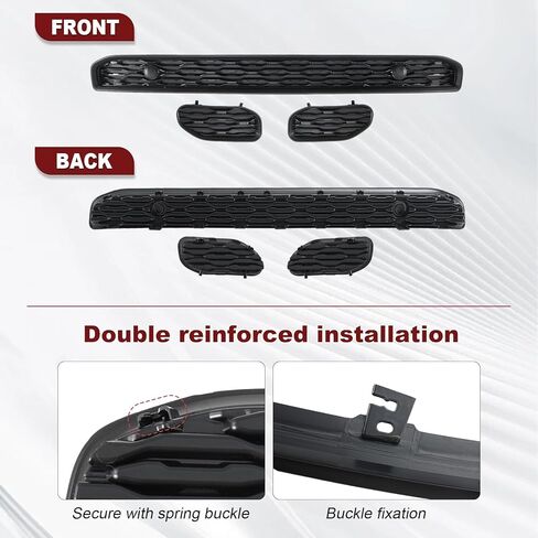 Lower Front Bumper Grille & Tow Hook Covers Compatible with Dodge Ram 1500 2019-2024 Replacement For 68274572AA, 68414296AA in Saudi Arabia