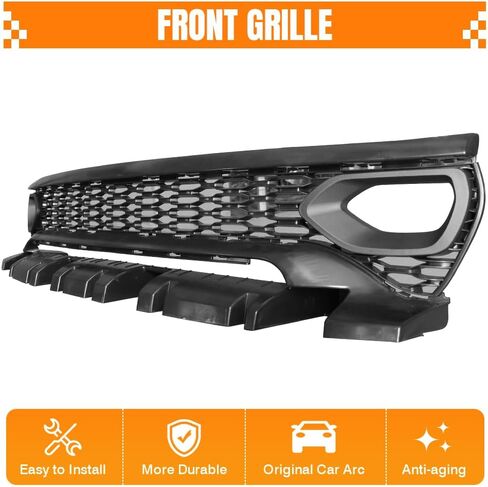 Grille, Compatible with 2020-2023 Dodge Charger Widebody, ABS Plastic SRT Scat Pack Style Front Bumper Upper Grill Grid Replacement Guard, Unpainted Black in Saudi Arabia