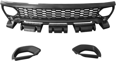 Grille, Compatible with 2020-2023 Dodge Charger Widebody, ABS Plastic SRT Scat Pack Style Front Bumper Upper Grill Grid Replacement Guard, Unpainted Black in Saudi Arabia