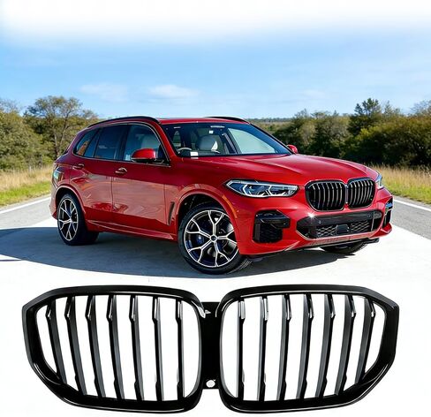 G05 Grill ABS Gloss Black Front Bumper Kidney Grille Compatible with 2019 2020 2021 2022 2023 BMW X5 G05 Double Slats in Saudi Arabia