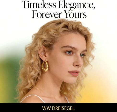 2026 Golden Earrings Business Casual Multifunctional Style，1.0 Inch Gold Stainless Steel Hoop Earrings Hypoallergenic Lightweight for Women in Saudi Arabia