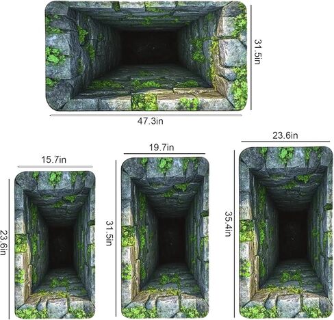 Optical Illusion Rug, 3D Rugs That Look Like a Hole, 3D Carpet Optical Illusion for Bedroom, Living Room, Porch, Terrace and Entrance Decor Non-Slip 3D Hole Rug,15,31.5 * 47.3in in Saudi Arabia
