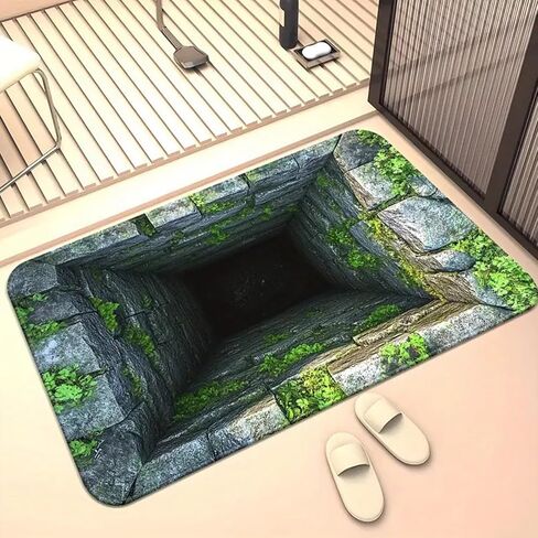 Optical Illusion Rug, 3D Rugs That Look Like a Hole, 3D Carpet Optical Illusion for Bedroom, Living Room, Porch, Terrace and Entrance Decor Non-Slip 3D Hole Rug,15,31.5 * 47.3in in Saudi Arabia