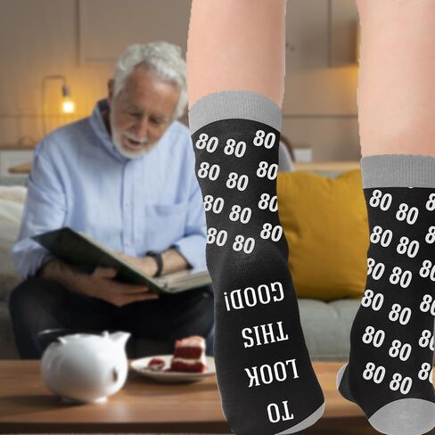 Best 80th Birthday Gifts for Men, 80th Birthday Gifts for 80 Years Old Man Men, Cool Unique Socks Gift for Age 80 Dad Grandpa Brother Uncle Husband Friend,Christmas Stocking Stuffers in Saudi Arabia