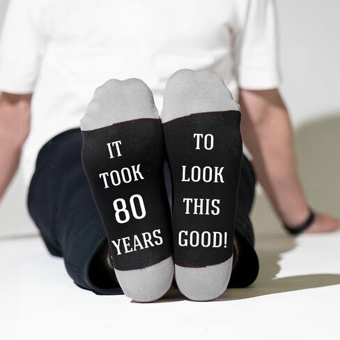 Best 80th Birthday Gifts for Men, 80th Birthday Gifts for 80 Years Old Man Men, Cool Unique Socks Gift for Age 80 Dad Grandpa Brother Uncle Husband Friend,Christmas Stocking Stuffers in Saudi Arabia