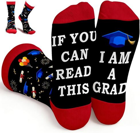 Funny Graduation Socks Class of 2026 - If You Can Read This I Am Grad Gifts for Her Him, Senior 2026 Gifts for Women Men Graduation, High School College Nursing Graduate Presents, Middle School Sock in Kuwait