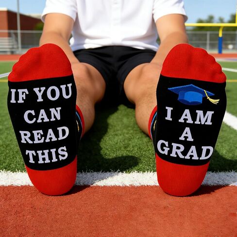 Funny Graduation Socks Class of 2026 - If You Can Read This I Am Grad Gifts for Her Him, Senior 2026 Gifts for Women Men Graduation, High School College Nursing Graduate Presents, Middle School Sock in Kuwait