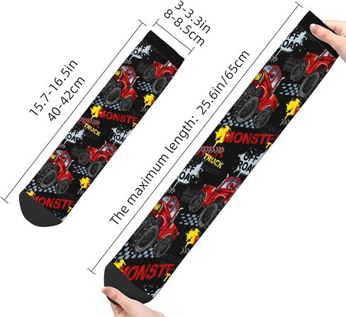 Monster Red Truck Car Cool Novelty Socks For Men Women, Funny Crazy Crew Socks Casual Dress Socks Gifts in Kuwait
