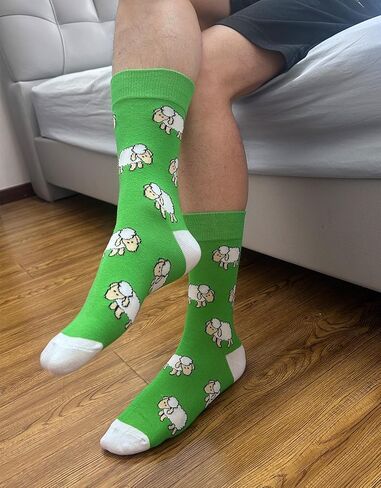 جوارب VVEEWUU للرجال بنمط مضحك مكونة من 5 قطع جوارب قطنية مطبوعة عصرية هدايا للرجال والنساء (ألوان مختلطة 1) in Kuwait