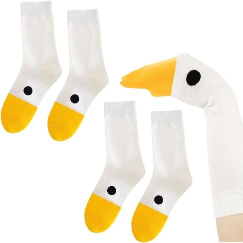 2 Pairs Funny Goose Socks Creative White Duck Socks Unisex Novelty Silly Animal Casual Cotton Sock Gifts for Women Men Boys Girls Costume in Kuwait