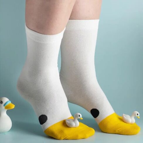 2 Pairs Funny Goose Socks Creative White Duck Socks Unisex Novelty Silly Animal Casual Cotton Sock Gifts for Women Men Boys Girls Costume in Kuwait