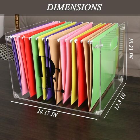 حامل ملفات أكريليك DF بمقابض - منظم ملفات أكريليك - صندوق ملفات شفاف لحجم الحروف/حامل مجلد A4 - منظم ملفات معلق لسطح المكتب - حامل مجلد أكريليك لمكتب العمل المنزلي in Kuwait