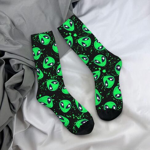 Green Alien Cool Novelty Socks For Men Women, Funny Crazy Crew Socks Casual Dress Socks Gifts in Kuwait