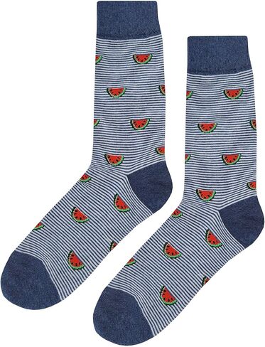 Watermelon Dress Socks 4 Pack Funny Novelty Crazy Fun Design Men Size 8-12 Cotton Casual Crew Colorful Funky Fancy Socks Gift for Men in Saudi Arabia