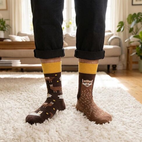 Novelty Socks for Men Women – Coloured Asymmetrical Pattern Funny Crew Socks Sports Casual Dress Sock Fun Stocking Gifts in Saudi Arabia