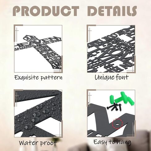 ديكور حائط متقاطع معدني كبير من Sinseike (أسود) in Kuwait