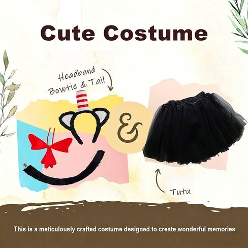 Kirei Sui Cat Costume for Women, Cute Hat Ears Headband, tail & Lined Tutu for Halloween Christmas Parties Accessories in Saudi Arabia