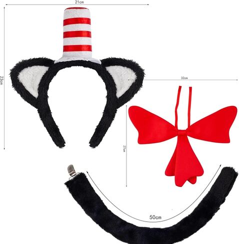 Kirei Sui Cat Costume for Women, Cute Hat Ears Headband, tail & Lined Tutu for Halloween Christmas Parties Accessories in Saudi Arabia