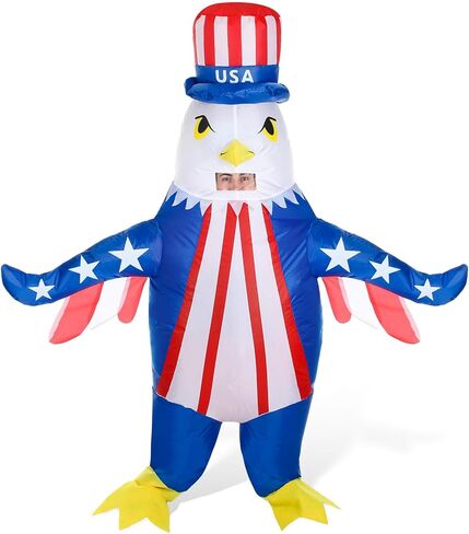 Inflatable Bald Eagle Costume 4th of July Blow up Mascot Costume for Adult Independence Day Patriotic Parade in Saudi Arabia