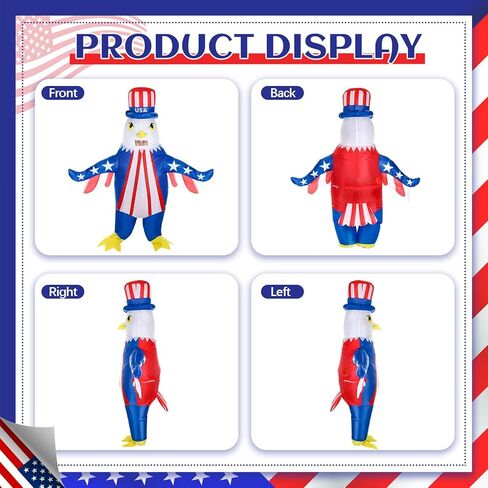 Inflatable Bald Eagle Costume 4th of July Blow up Mascot Costume for Adult Independence Day Patriotic Parade in Saudi Arabia