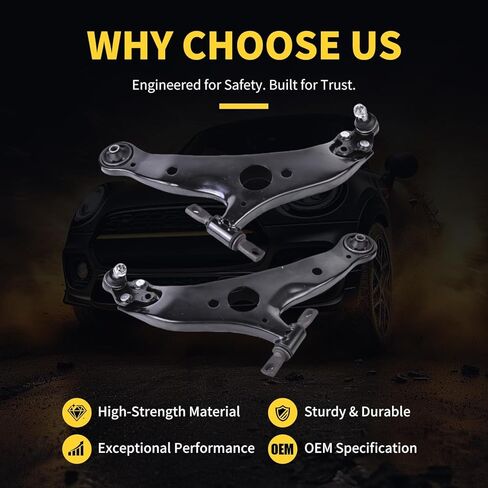 Front Lower Control Arm w/Ball Joint Fit for Toyota Sienna 2004 2005 2006 2007 2008 2009 2010 MS86169 MS86170-2 Set Suspension Kit in Kuwait