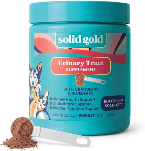Solid Gold Cranberry Supplement for Dogs for Urinary Tract Health - UTI + Bladder + Kidney Support for Dogs of All Life Stages w/Antioxidants (3.5 Ounce Powder, Cranberry Flavor) in Saudi Arabia