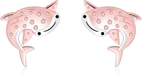 Whale Shark Stud Earrings for Women - 925 Sterling Silver Whale Shark Stud Earrings Ocean Themed Valentines Shark Jewelry Gifts for Women in Kuwait