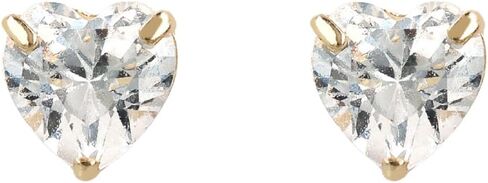 MILOR 9K Gold Heart Stud Earrings for Women with Cubic Zirconia – Hypoallergenic Italian Jewelry – Made in Italy – Elegant Gold Earrings – Gift for Birth, Baptism, Communion or Special Occasions in Saudi Arabia