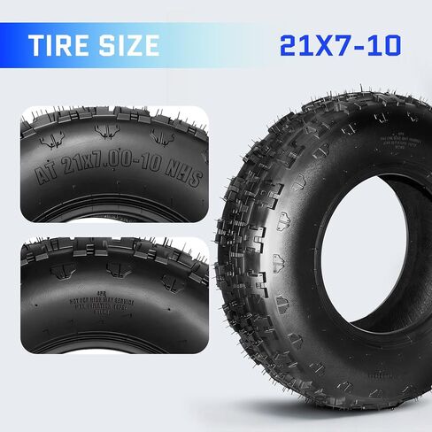 TRIBLE SIX 21x7-10 ATV/UTV Tires,21x7x10 All-Terrain Mud & Trail Tires,4PR,Tubeless,Set of 2 in Saudi Arabia