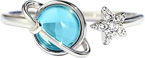 Planet Star Ring for Women Cubic Zirconia Rings Celestial Saturn Adjustable Open Wrap Finger Rings Comfort Fit Cute Dainty Birthday Christmas Jewelry Gift for Daughter Sister in Kuwait