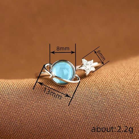 Planet Star Ring for Women Cubic Zirconia Rings Celestial Saturn Adjustable Open Wrap Finger Rings Comfort Fit Cute Dainty Birthday Christmas Jewelry Gift for Daughter Sister in Kuwait