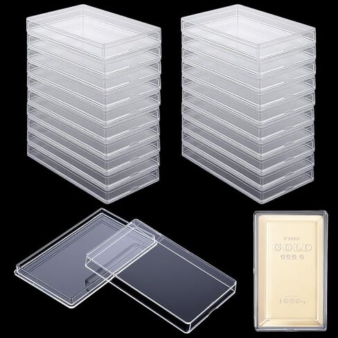 20 Pcs 10 oz Silver Bar Case Clear Acrylic Gold Bar Storage Box Container for 10 Ounce Silver Bars in Kuwait