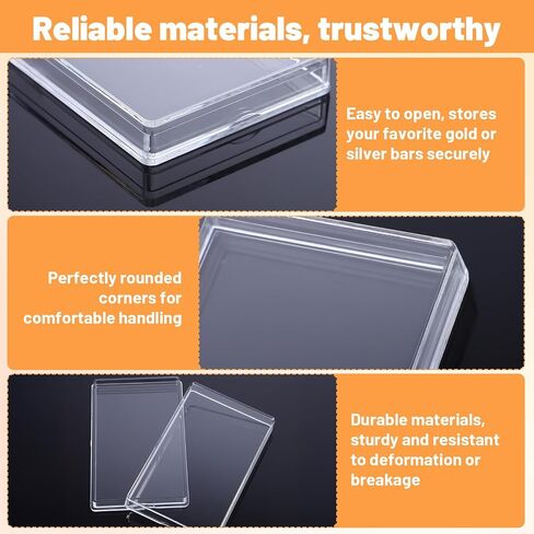 20 Pcs 10 oz Silver Bar Case Clear Acrylic Gold Bar Storage Box Container for 10 Ounce Silver Bars in Kuwait