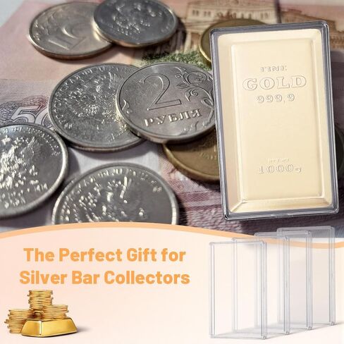 20 Pcs 10 oz Silver Bar Case Clear Acrylic Gold Bar Storage Box Container for 10 Ounce Silver Bars in Kuwait