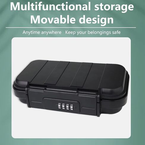 4-Digit Combination Mini Box for Travel Safe,Beach Safe for Valuables and Phone,Keep Your Money, Passport, and Earrings, Rings in our Small Box for Travel and Dorm Rooms(Black) in Kuwait