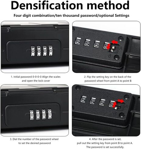 4-Digit Combination Mini Box for Travel Safe,Beach Safe for Valuables and Phone,Keep Your Money, Passport, and Earrings, Rings in our Small Box for Travel and Dorm Rooms(Black) in Kuwait