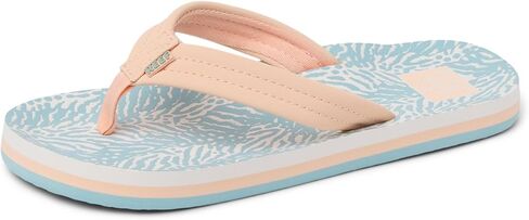 REEF Girls Sandals, Kids Ahi, Peach/Blue Animal, 2 in Saudi Arabia