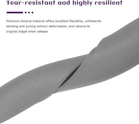 Car Silicone Steering Wheel Cover, Non-Slip Soft Steering Wheel Protective Cover, Stretchy Enhanced Control Protector for 13-15 inch Steering Wheels, Car Accessories (Gray) in Saudi Arabia